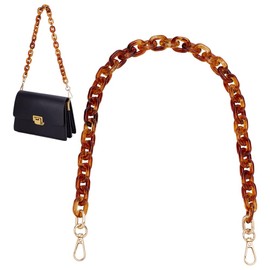 arricraft 1 Pc Acrylic Purse Strap, 24.09 inch Purse Chain Strap Extender Replacement Accessory Bag Chain for Handbag Wallet Crossbody Shoulder(Coconut Brown)