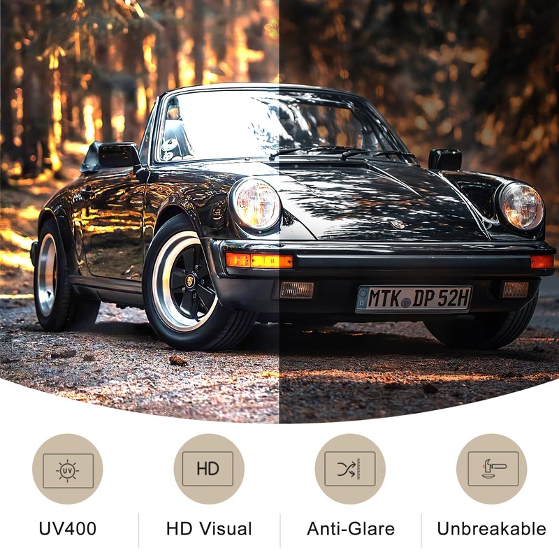 CARFIA Retro Round Polarized Sunglasses for Men UV400 Protection Hand-crafted