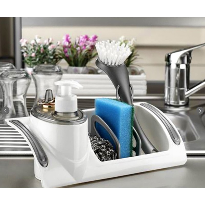 HK Online Kitchen Bathroom TAP SPONGE SOAP Holder & LIQUID