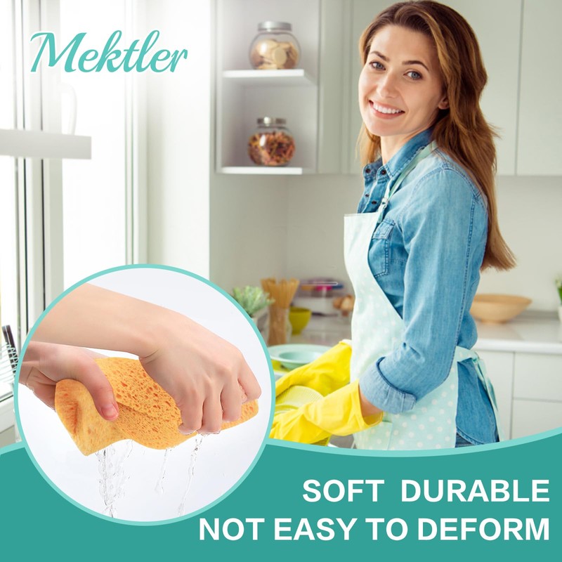 Extra Large Dish Sponges Kitchen for Cleaning, Natural Cellulose Sponges