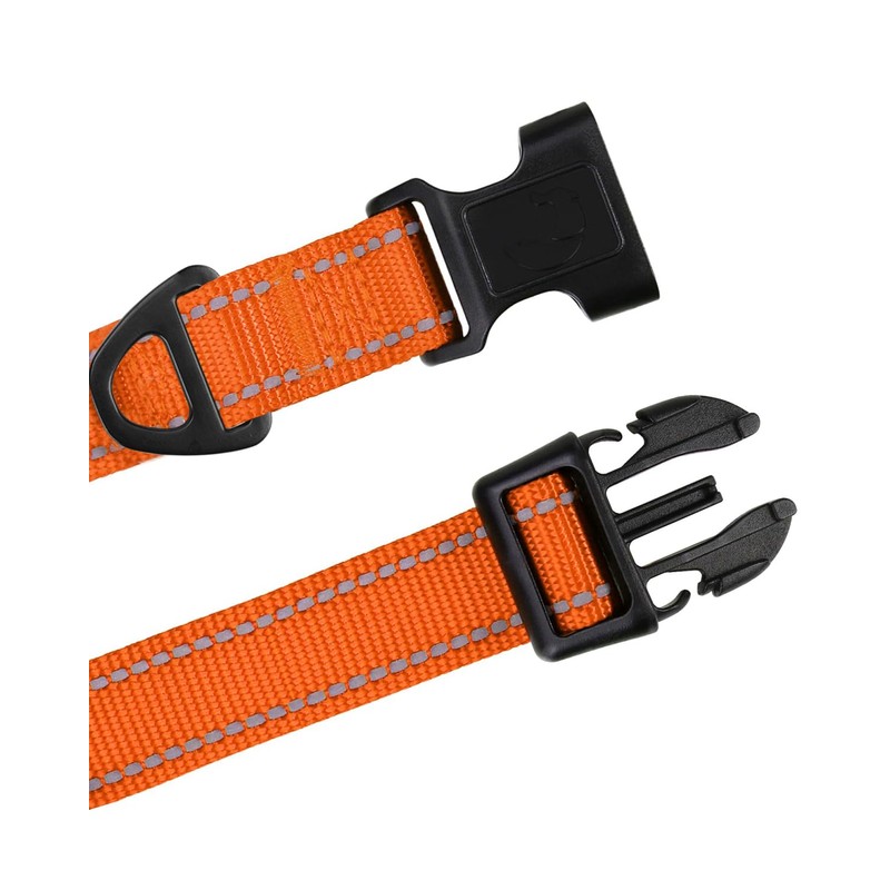 TagME Reflective Nylon Dog Collars, Adjustable Classic Pet Collar with