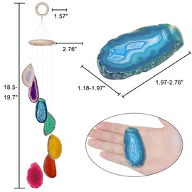 Cozy Tower Colorful Agate Wind Chimes for Outside Unique, Outdoor Home Garden Decor Geode Hanging Decorations