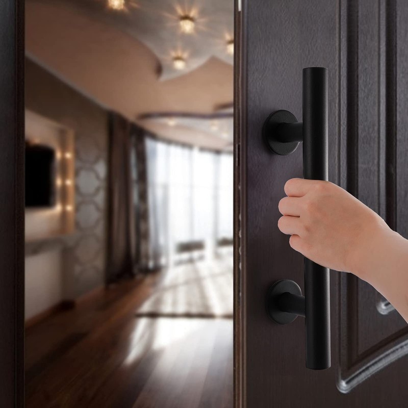 Peohud 2 Pack Sliding Barn Door Handle, Carbon Steel Pull