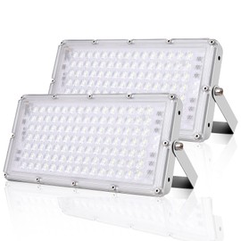 TYCOLIT 2 Packs 300W LED Flood Light-30000LM Outdoor Security Light IP66 Waterproof 6500K Daylight White-120° Lighting Angle 180° Adjustable Bracket for Warehouse Garage Stadium, 300W Daylight white