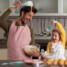 Juego de 10 esptulas de silicona resistentes a altas temperaturas, de grado alimenticio, de una sola pieza, con raspadores antiadherentes para...     