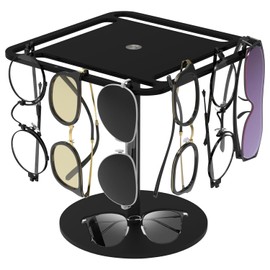 FDDU Drehbarer Brillenständer, 360°Drehbarer Acryl Brillenständer, Sonnenbrillen Ständer, Mit Montagezubehör, Metal Ball Bearings, für Schreibtisch Kommode Tischplatte, Aufbewahrung Von Sonnenbrillen