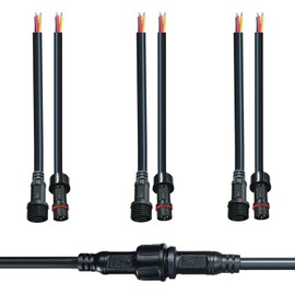 NEWNEWLIU 3Pin Waterproof Connector,3 Wire Electrical Connector,with 18AGW 20CM Male Female Plug LED Connector,for Car,Truck,Boat,Indoor/Outdoor LED Strip Lights(4Pairs)