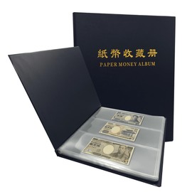 PCCB MINGT 3 Rows 60 Slots Multi-Colour Optional Paper Money Collection Album Banknote Display Storage Album with Transparent Background Sheets (Blue)