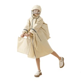 Kids' Raincoat, Kappa School Bag, Boys and Girls, Rain Poncho, Children, Rain Gear, Large Brim, Waterproof, Quick Drying, Night Reflective, Storage Bag Included, Rain Goods, Rainy Season, Heavy