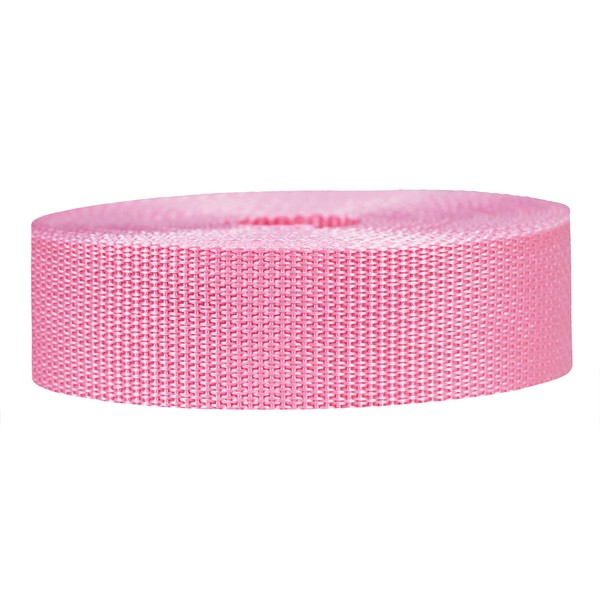 Strapworks Lightweight Polypropylene Webbing - Poly Strapping for Outdoor DIY Gear Repair, Pet Collars, Crafts – 1.5 Inch x 25 Yards - Pink
