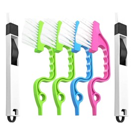 6Pcs Crevice Gap Cleaning Brush,Bathroom Crevice Gaps Cleaning Brush,Hand-held Groove Gap Cleaning Tools,2 in 1 Dustpan Cleaning Brushes,Shutter Door Window Track Kitchen Cleaning Brushes Kit