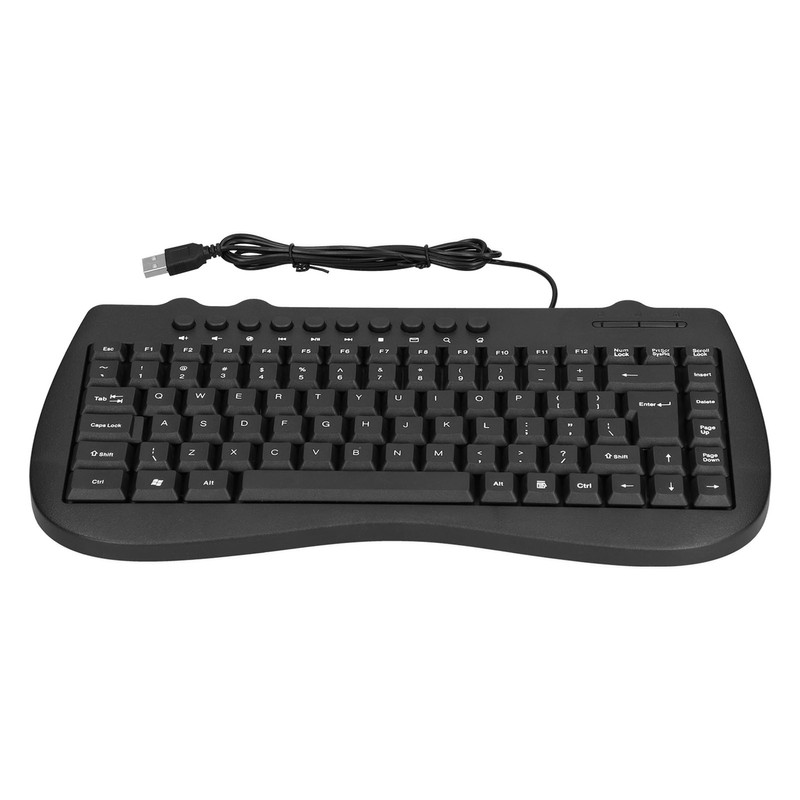 USB Keyboard Durable Plastic 87 Keys KB‑301B Keypads General Ergonomically