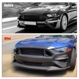 KAKABAS Grille Guards & Grilles Mesh Front Bumper Upper Hood Grille Grill, Compatible with Ford Mustang 2018-2023 GT EcoBoost, Black Honeycomb Pattern Front Bumper Grille(Will not fit Shelby GT500)