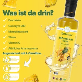 Zühre Ana Bromelain Syrup - Coenzyme Q10 - Natural Pineapple Extract - Natural Support - Vegan