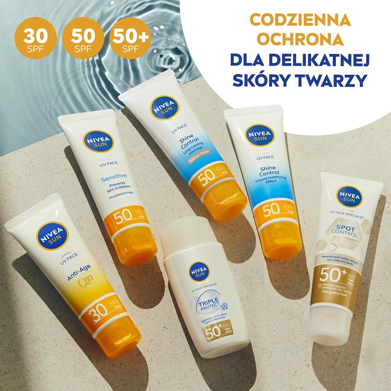 NIVEA SUN UV Face Mattierende Gesichtscreme mit hohem Schutz SPF50