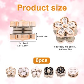 12pcs Magnetic Hijab Pins, Black and White No Snag Hijab Magnets Multipurpose Strong Magnetic Scarf Clip Clasp Buttons Pinless Brooch for Scarves Hats Shirt Collars Shawls Clothing (Style1)