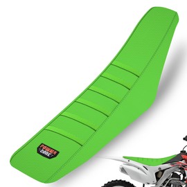 fewfuss Dirt Bike Seat Cover - White Stripe Universial Seat Cover for Dirt Bike - Motorcycle Motorcross Enduro Seat Covers (All Green)