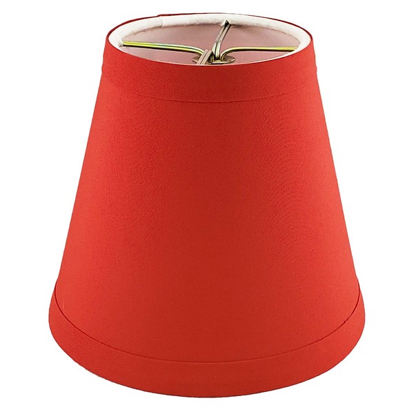 Royal Designs CS-1002-5RED Clip On Empire Chandelier Lamp Shade, 3" x 5" x 4.5", Red
