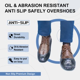 DVAURLIAN Visitor Anti-Slip Safety Overshoes，Unisex Non-Slip Overshoes for Crews Crew Guard，household，hotel，catering，housekeeping and auto-repair industries. Black+yellow, S(US Size 4-7)