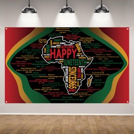 Juneteenth Backdrop for Photography Happy Juneteenth Banner African American 19th June 1865 Juneteenth Decorations and Supplies for Home Party