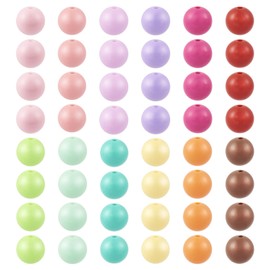Boutigem 120pcs Candy Color Round Acrylic Beads 16mm Opaque Plastic Beads for Bracelet Necklace Jewelry Making Crafts
