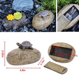 Hide-a-Key Outside Fake Rock, Outdoor Spare Key Holder- Looks & Feels like Real Stone Hidden Storage- Safe for Outdoor Garden or Yard, Hidden Safe Fake Stone (TURTLE)
