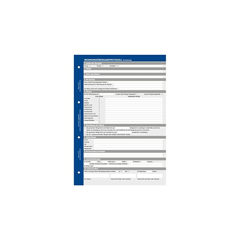 Apartment handover protocol rental, handover log apartment for tenants and