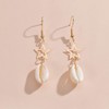 Boho Cowrie Shell Earrings Gold Beach Shell Earrings Pearl Shell