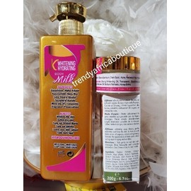 Luxe 3pcs. K-whitening Hydrating Body Milk Spf 25, Face Cream & Exfoliating Soap👌