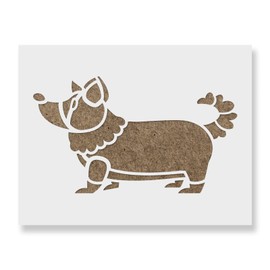Cartoon Corgi Stencil - Dog Stencil, Perfect for Pet-Themed Art and DIY Projects, Dog Home Decor