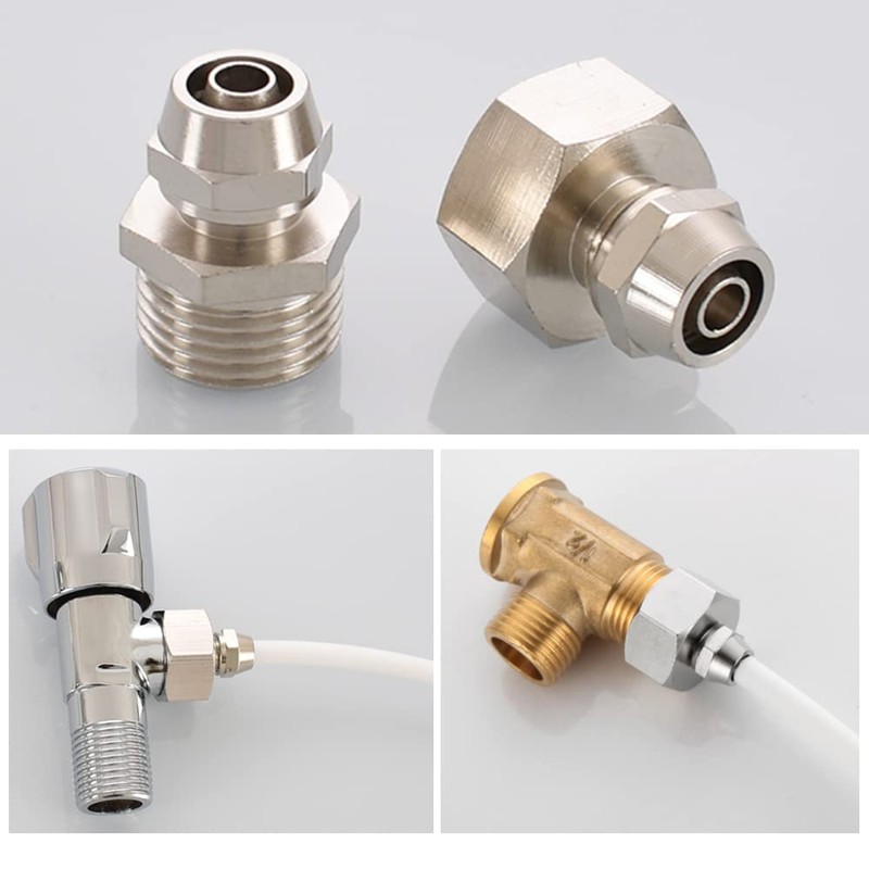 Brass Water Filter Adapter for Faucet Thread Tube Adapter for