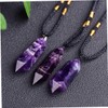 Ipetboom Natural Amethyst Crystal Pendant Necklace for Women Unique Healing