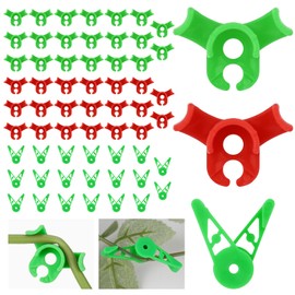 Newofview Pack of 60 Plant Benders 90/360 Degree Lst Clips Low Stress Training Plant Clips Plant Bender Grow Accessories for Climbing Plants, Flowers (Red + Green)