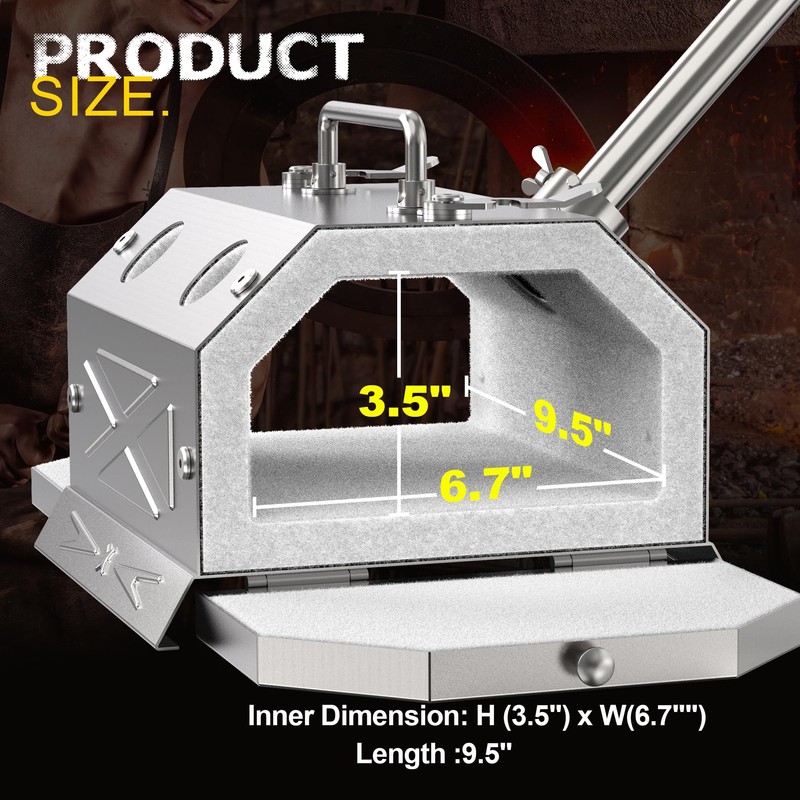 Nelyrho Portable Propane Blacksmith Forge Kit with Double Door, Single