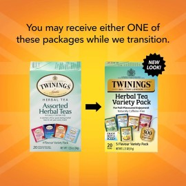 Twinings Herbal Tea Variety Pack 20 Count 6 Packs Assorted Teas for Every Mood