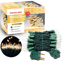 XMASLAND Ultra-Bright Connectable Clear Christmas Light Set 100Count 19.6Feet Incandescent Bulb Mini String Light for Indoor Outdoor Christmas Tree Wedding Garden Holiday Party Decor-Warm White