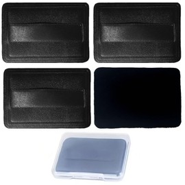 YOYOSOFT Pressed Powder Puff Powder Puff Square Thin Flocky Puff Replacement Puff Thickness 0.2 x 1.8 inches (65 x 45 mm) Puff Makeup Cosmetic Puff (Pack of 4) (Black)