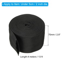 PATIKIL 2.8" 13FT Protective Hose Sleeve with Snap Fastener, Polyester Fiber Cable Cover Sheath Protection for Welding Tig Torch Hydraulic Hose, Black