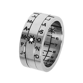 Sundial Ring Silver Finish Size 08