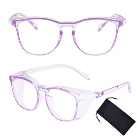 UZUIBANG Safety Glasses for Women, Anti Fog Safety Goggles Comfortable Blue Light Blocking UV Protective for Adult Nurse Purple