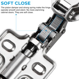 Furniture Hinges Soft Close Hinges with Shock Absorber Perfect for Cabinets, Kitchen Furniture and Dressers Easy to Assemble and Silent 2 Pieces
