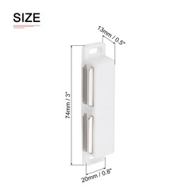 DTGN 1 Pack 74x20mm (LxW) Magnetic Touch Latch Perfect for Kitchen Cabinet Drawer Furniture Plastic Magnetic Catch Latch, White