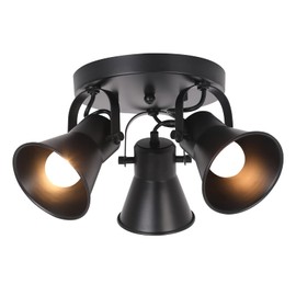 Industrial 3-Light Track Lighting,Black Directional Ceiling Light Fixture