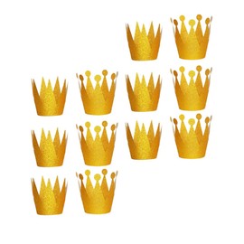 CORHAD 12pcs Birthday Crown Hats with Shiny Prince Pattern for Party Celebrations Fun Hair Accessories for Birthdays Eye Catching Props Includes Rope