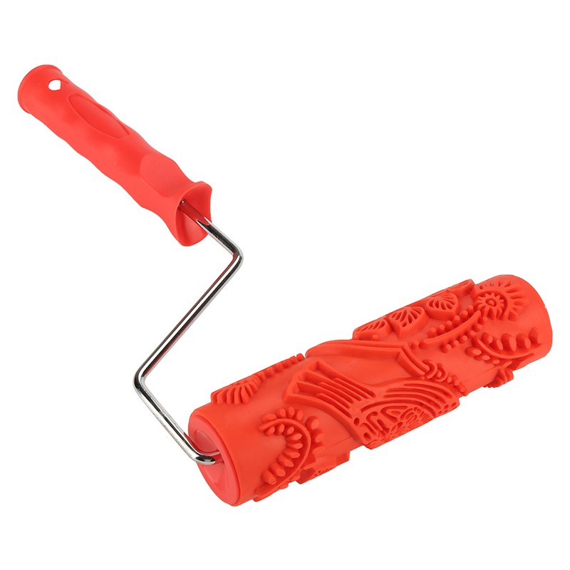 7IN Rubber Embossing Texture Wall Printing Brush Relief Roller Tool