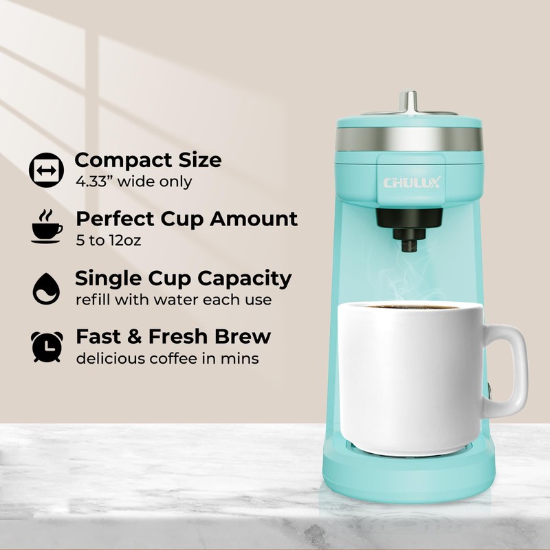 CHULUX Mini Coffee Maker for K Capsule, Single Serve Coffee