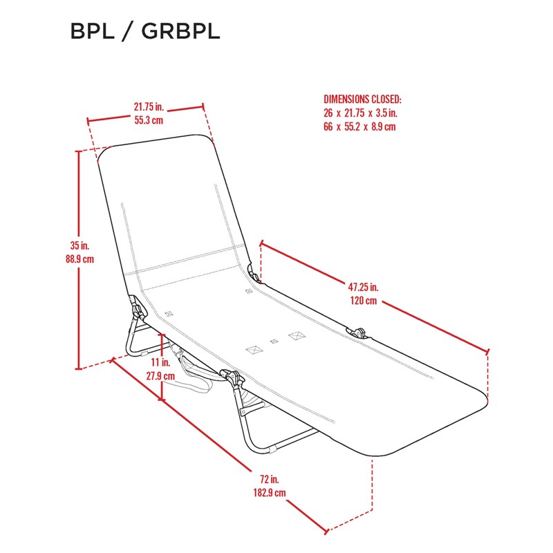 Rio Beach Portable Lay Flat Folding Backpack Beach Lounge Chair