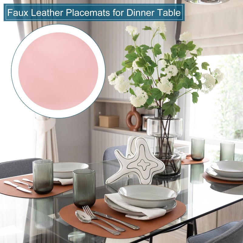 uxcell 4 Pcs Faux Leather Placemats for Dinner Table, PU
