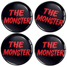 Skino Eu 4 x 60 mm Sticker Car Sticker for Hub Caps Hub Caps Hub Cap Wheel Sticker Monster Red A 2260
