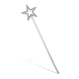 ZEYIYER Fairy Wand for Children, Star Glitter Wand for Girls, Princess Wand Silver Angel Fairy Wand for Star Fairy Wand for Costume Props Cosplay Decoration